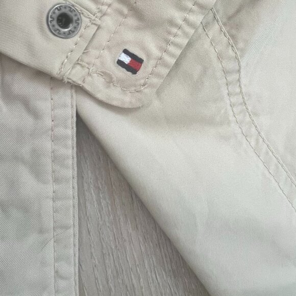 🤎!Tommy Hilfiger Lightweight Belted Jacket Sz M tan khaki utility jacket 🤎 - Picture 8 of 14
